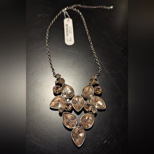Sorrelli Silver Necklace with Champagne Gems